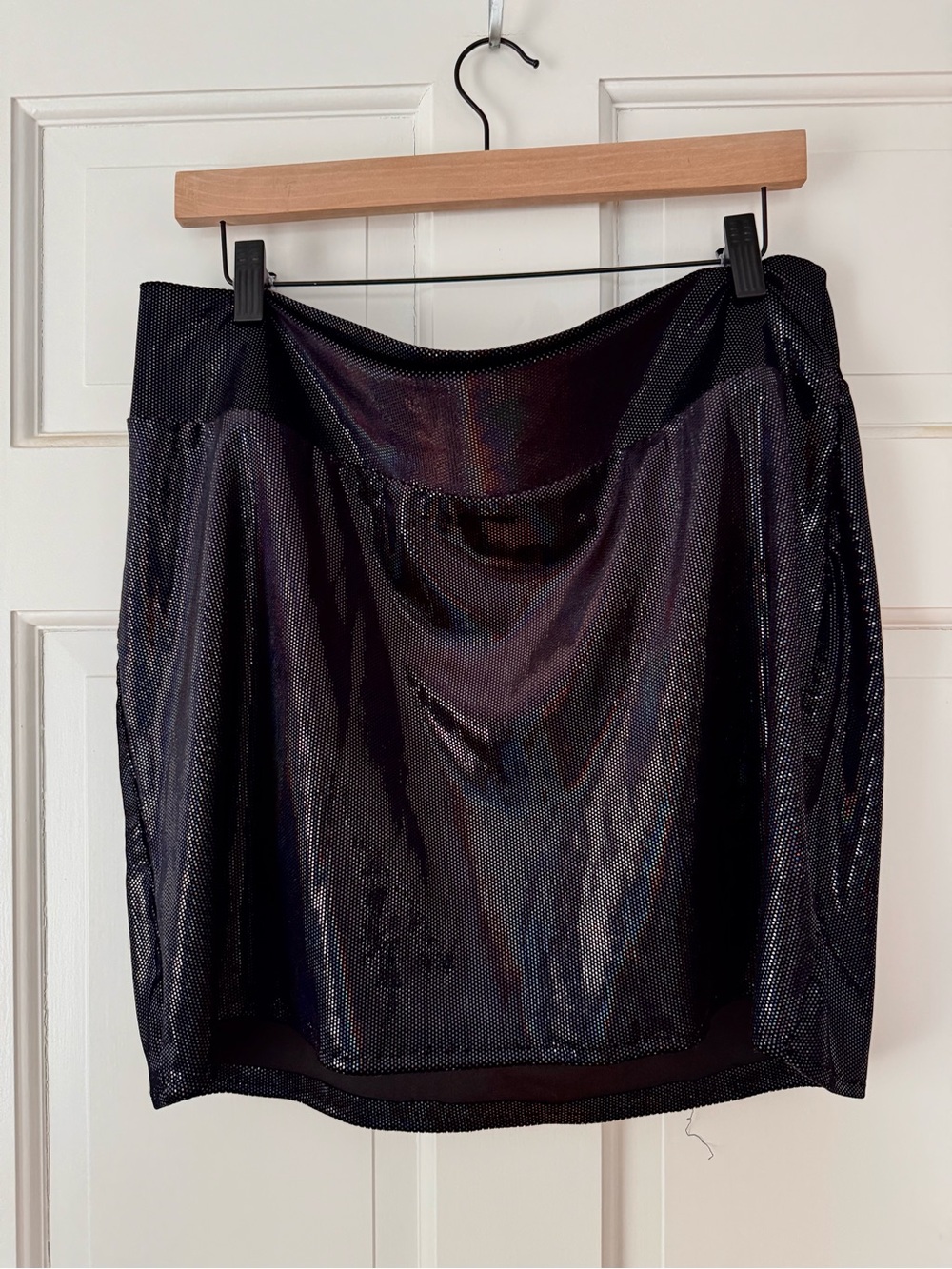 Dichroic Black Metallic Mini Skirt
